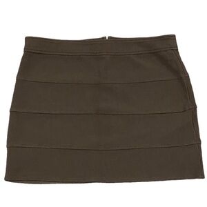 New York & Company Ribbed Pencil Skirt Women’s 10 Olive Green* Stretch Zip Back